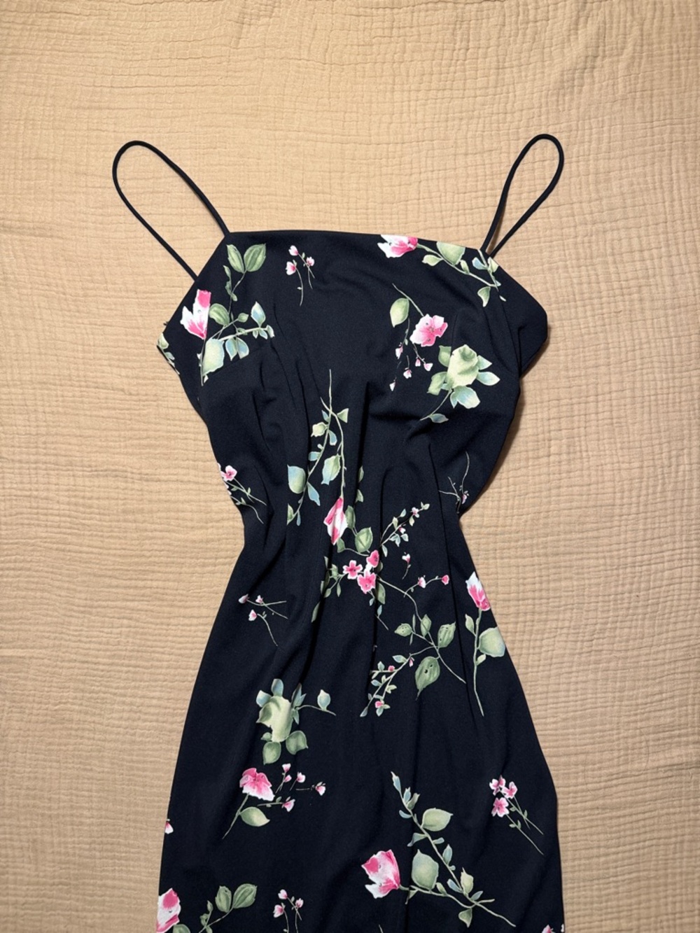 Vintage Arianna by Rachel Kaye Floral Spaghetti Strap Floral Prom Dress - Picture 3 of 7